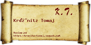 Kránitz Tomaj névjegykártya